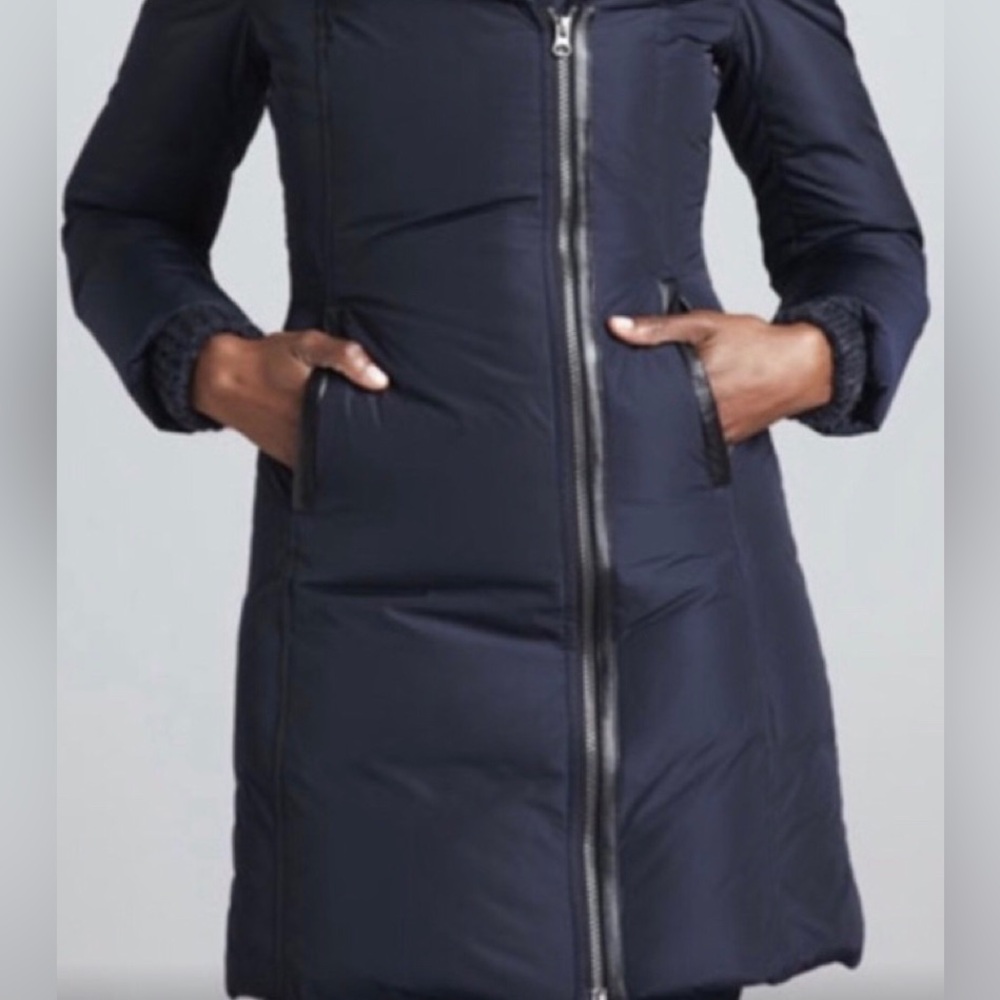 Mackage bridgid knit trim coat
